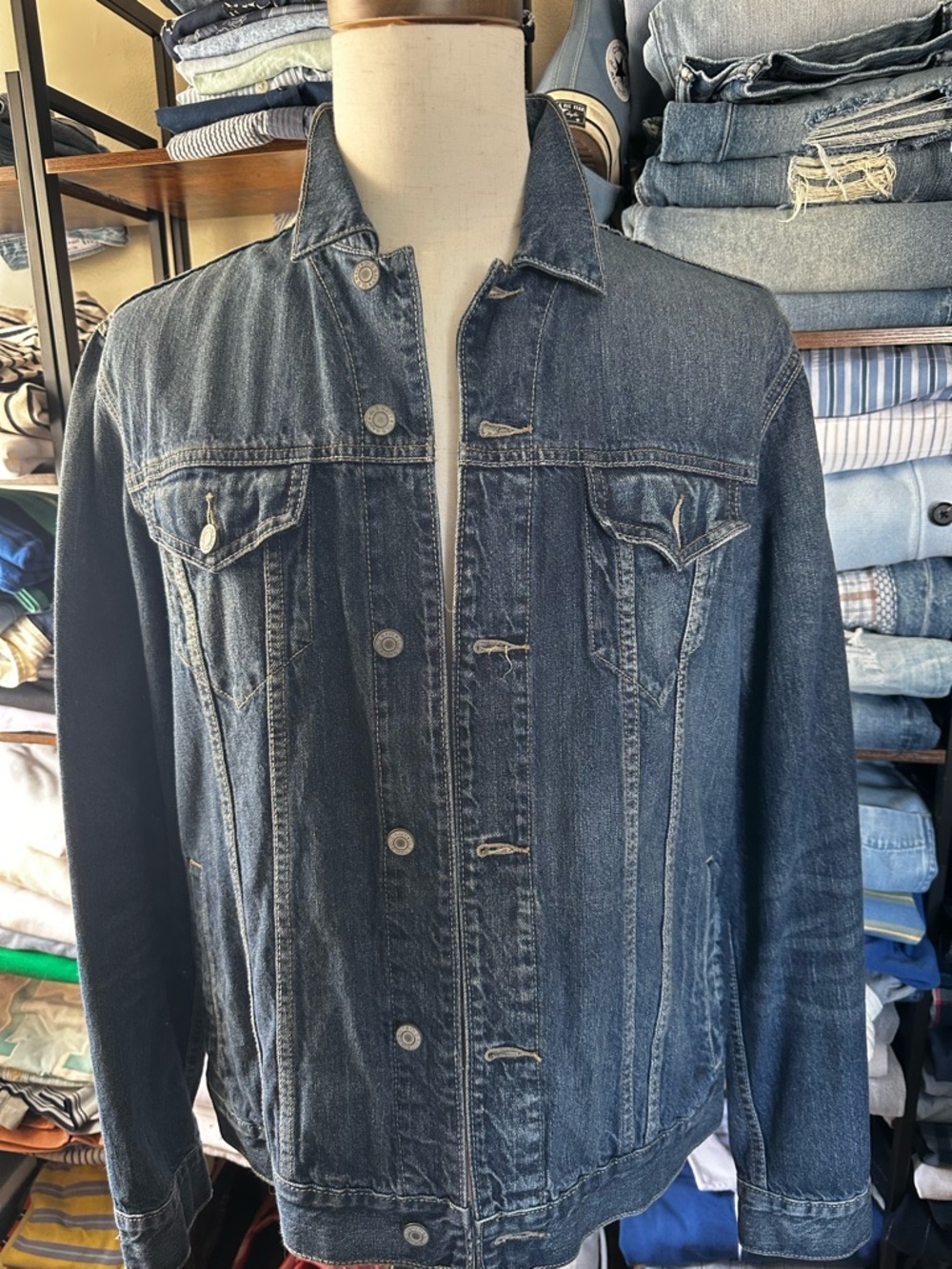 Old Navy Dark Blue Denim Trucker Jacket